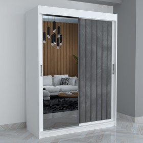 Dressing Tapitat MELANIA Gri Cu Oglinda