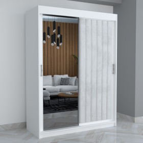 Dressing Tapitat MELANIA Alb Cu Oglinda