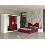 Dormitor IMPERIAL Visiniu Dressing 250 Si Pat cu 2 Noptiere