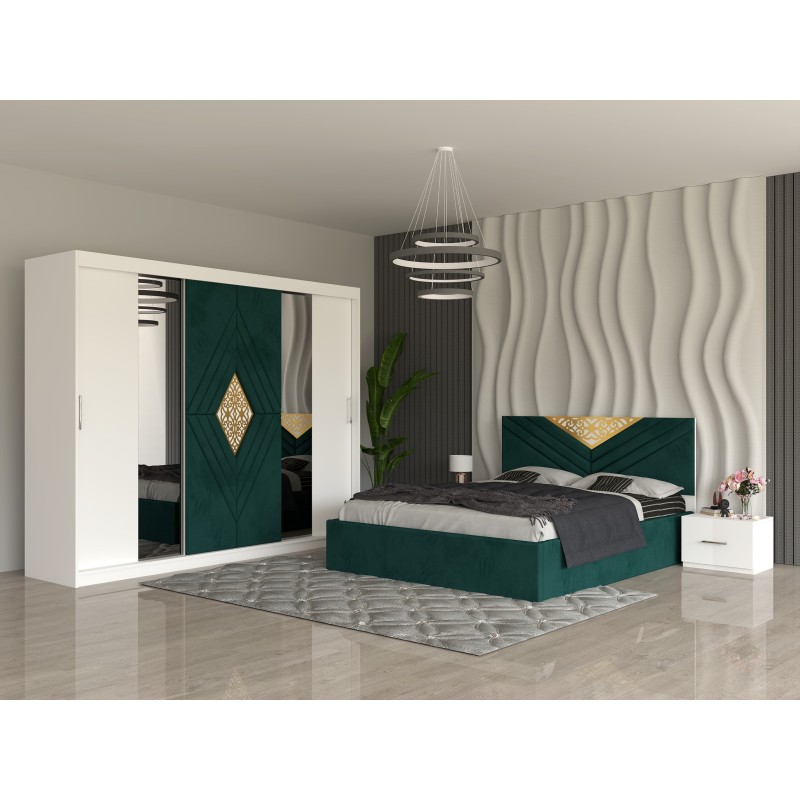 Dormitor IMPERIAL Verde Dressing 250 Si Pat cu 2 Noptiere