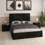 Pat Melania Negru Catifea Premium Cu Noptiere Tapitate